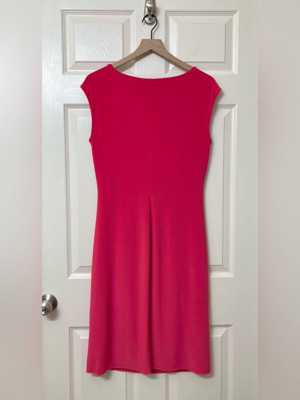 Lauren Ralph Lauren Pink Draped Cowl Neck Cap Sleeve Midi Dress 12 Country Club - Picture 5 of 7